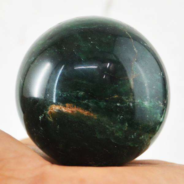 gemsmore:Hand Carved Forset Green Jasper Healing Sphere