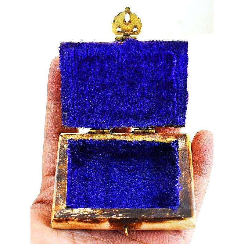 gemsmore:Hand Carved Gemstone Wooden Jewellery Box