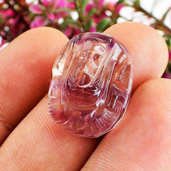 gemsmore:Hand Carved Genuine Multicolor Fluorite Ganesha Cab