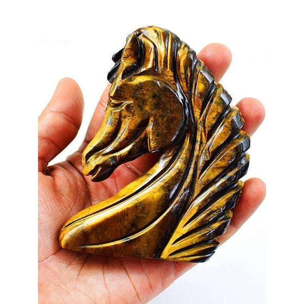gemsmore:Hand Carved Golden Tiger Eye Horse Burst