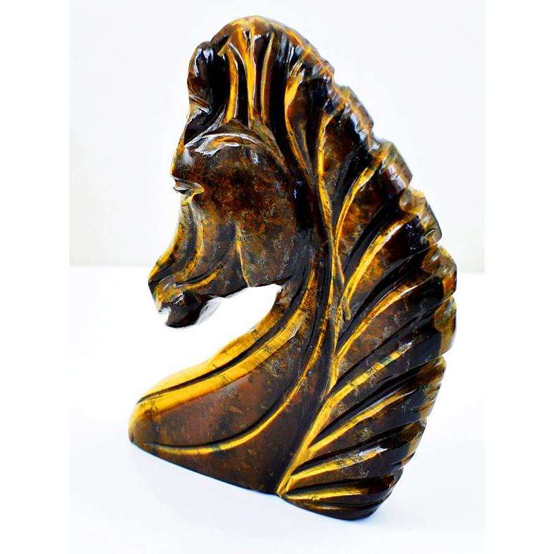 gemsmore:Hand Carved Golden Tiger Eye Horse Burst