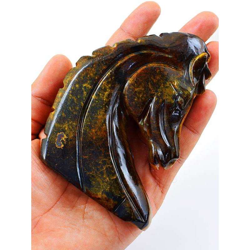 gemsmore:Hand Carved Golden Tiger Eye Horse Burst