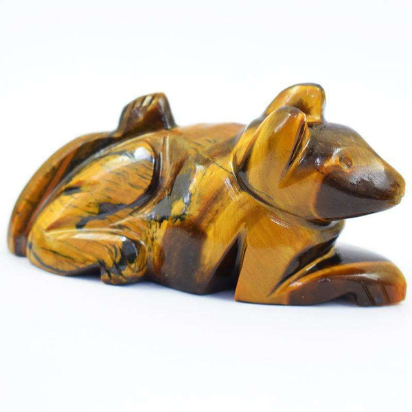 gemsmore:Hand Carved Golden Tiger Eye Mouse