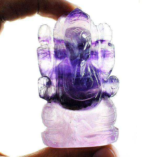 gemsmore:Hand Carved Multicolor Fluorite Lord Ganesha Idol Statue