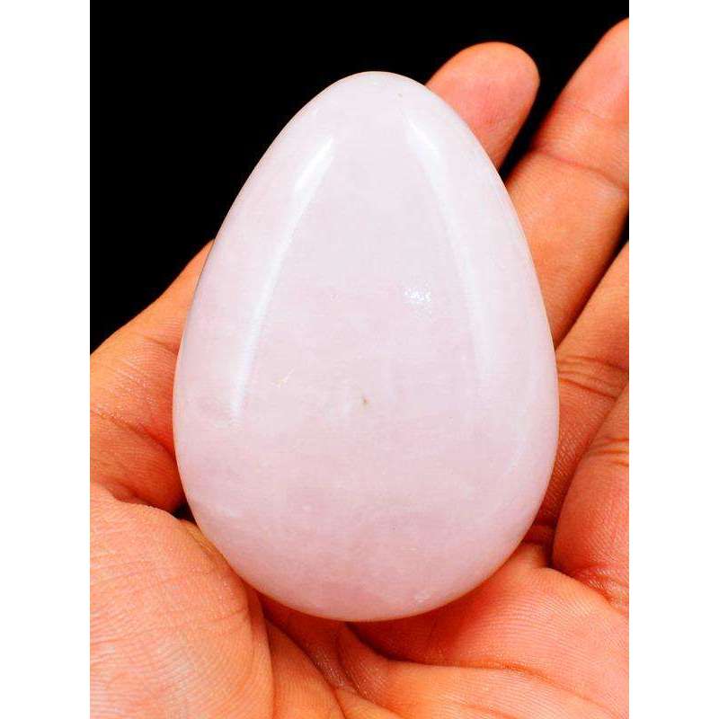 gemsmore:Hand Carved Pink Rose Quartz Healing Egg