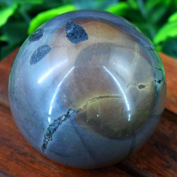 gemsmore:Hand Carved Polygram Jasper Healing Ball