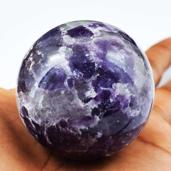 gemsmore:Hand Carved Purple Amethyst Reiki Healing Sphere