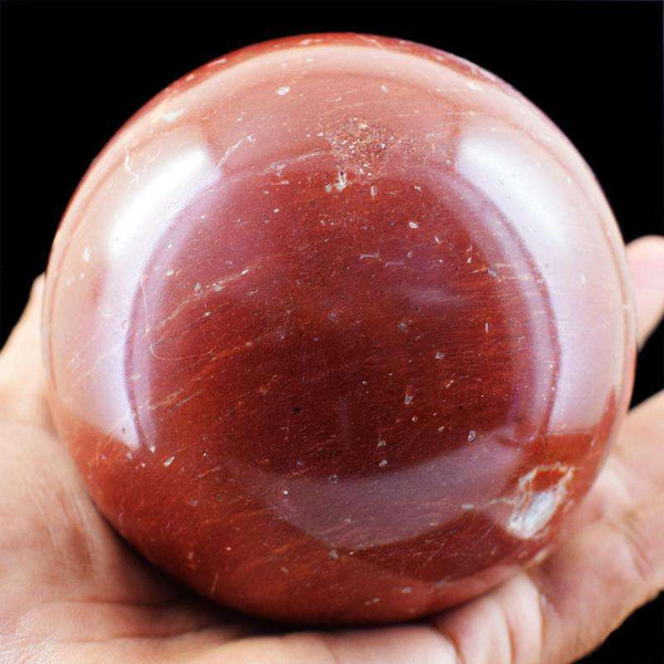 gemsmore:Hand Carved Red Jasper Reiki Crystal Healing Ball