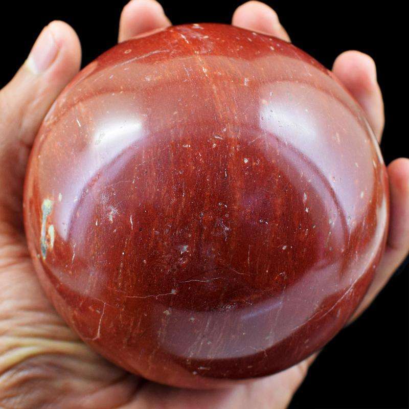 gemsmore:Hand Carved Red Jasper Reiki Crystal Healing Ball