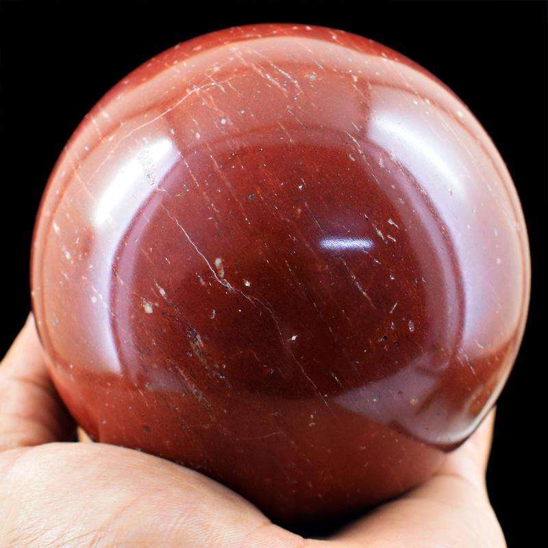 gemsmore:Hand Carved Red Jasper Reiki Healing Sphere