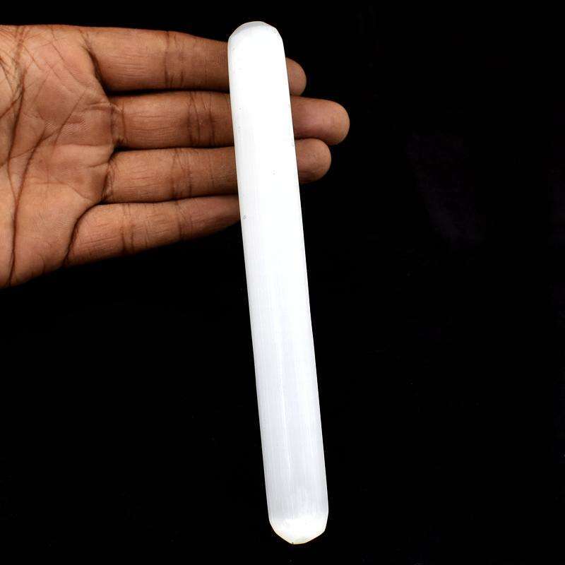 gemsmore:Hand Carved Selenite Healing Massage Wand