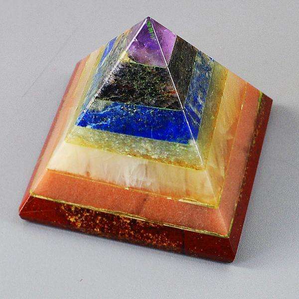 gemsmore:Hand Carved Seven Chakra Reiki Healing Pyramid