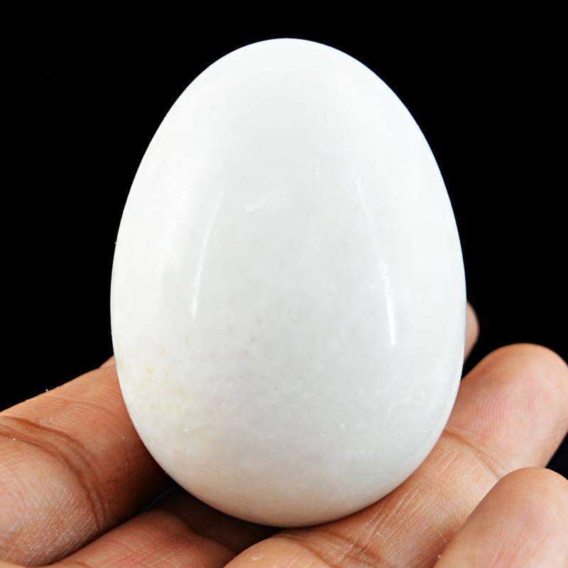 gemsmore:Hand Carved White Agate Reiki Healing Egg