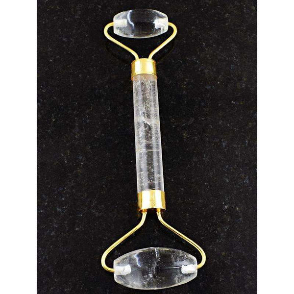 gemsmore:Hand Carved White Quartz Healing Massage Roller (Wand)