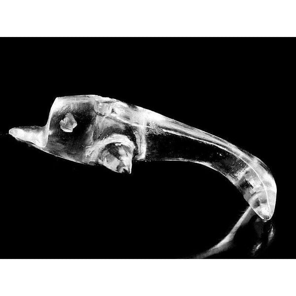 gemsmore:Hand Carved White Quartz Miniature Dolphin