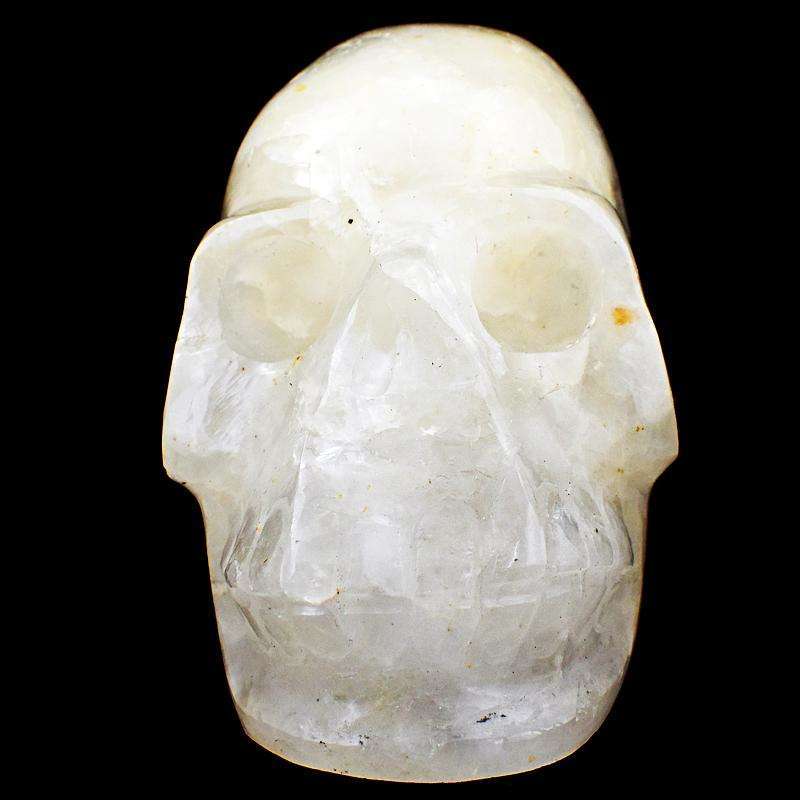 gemsmore:Hand Carved Yellow Aventurine Human Skull