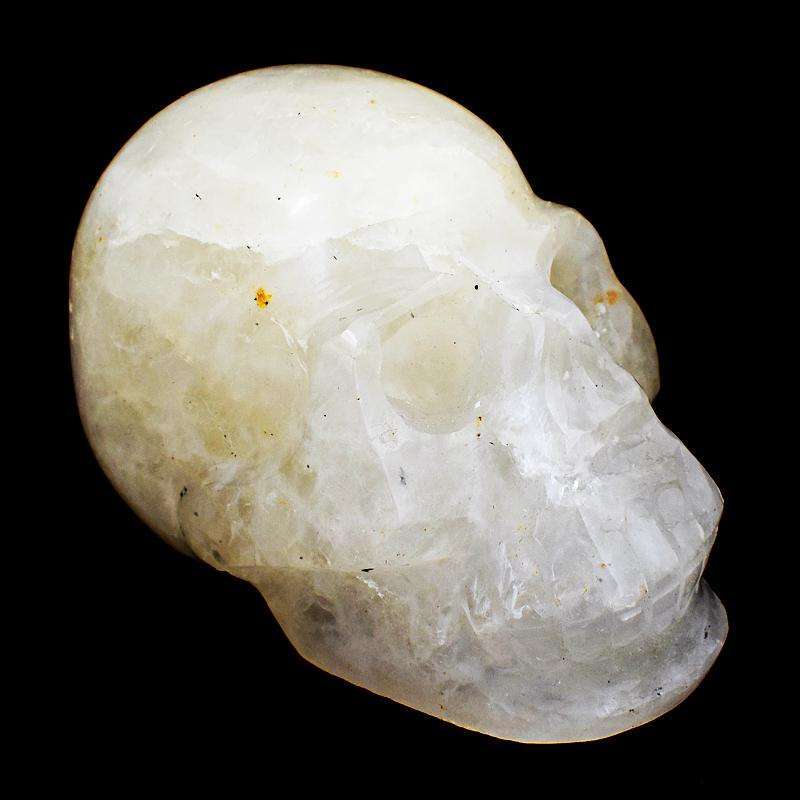 gemsmore:Hand Carved Yellow Aventurine Human Skull