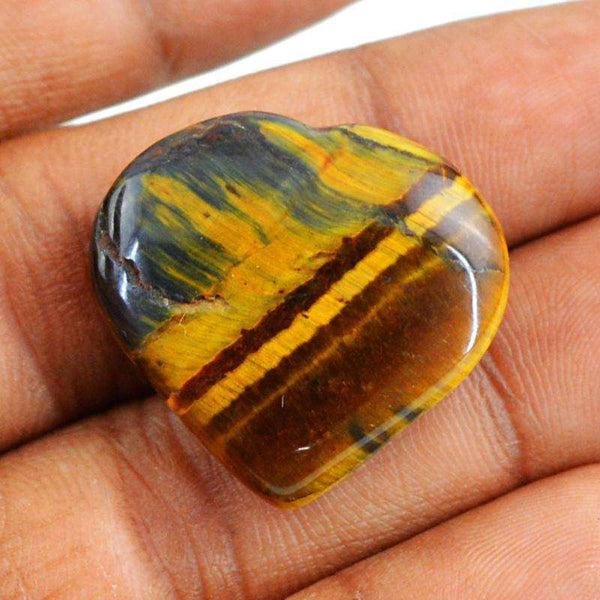 gemsmore:Heart Shape Golden Tiger Eye Carved Gemstone Natural Untreated