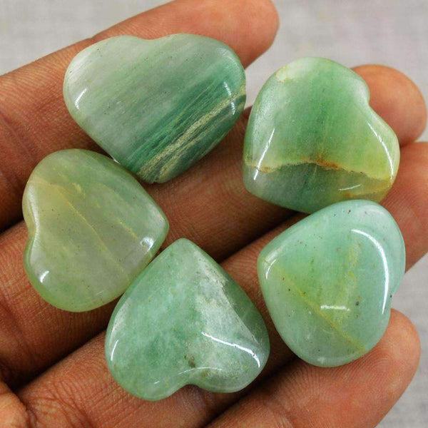 gemsmore:Heart Shape Green Aquamarine Gemstone Lot - Natural Untreated