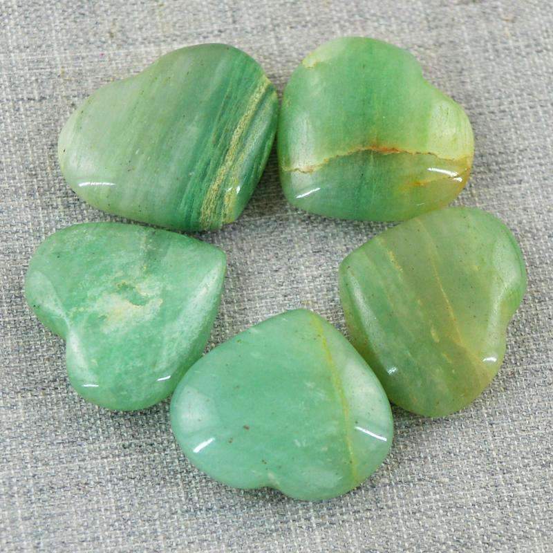 gemsmore:Heart Shape Green Aquamarine Gemstone Lot - Natural Untreated