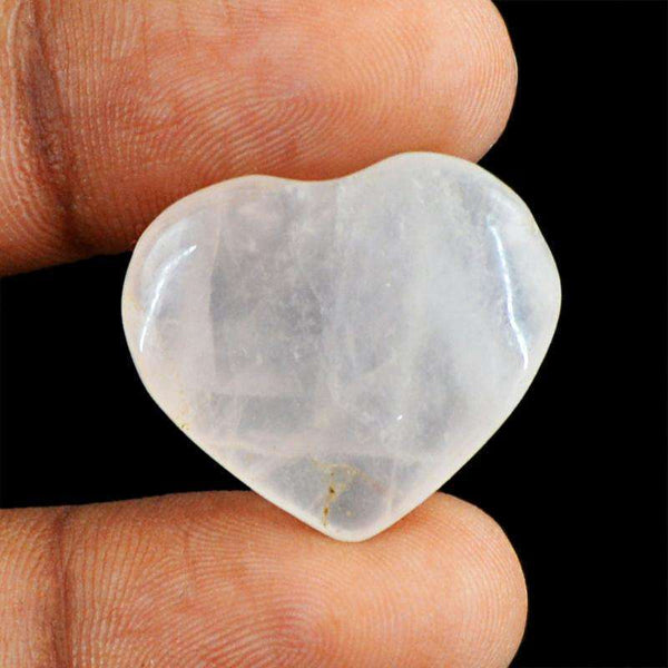 gemsmore:Heart Shape Natural Pink Rose Quartz Carved Gemstone