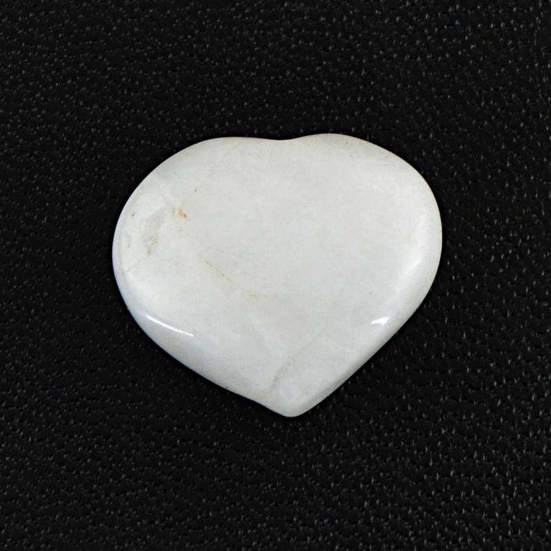 gemsmore:Heart Shape White Agate Gemstone Natural Untreated