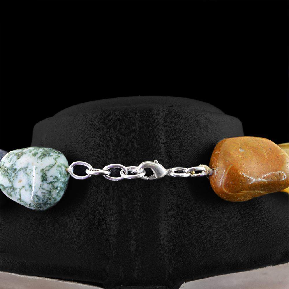 gemsmore:Huge Natural Multicolor Multi Gemstone Necklace Untreated Beads