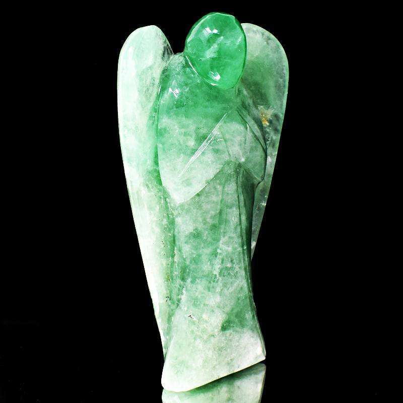 gemsmore:Huge Size Green Fluorite Carved Healing Angel