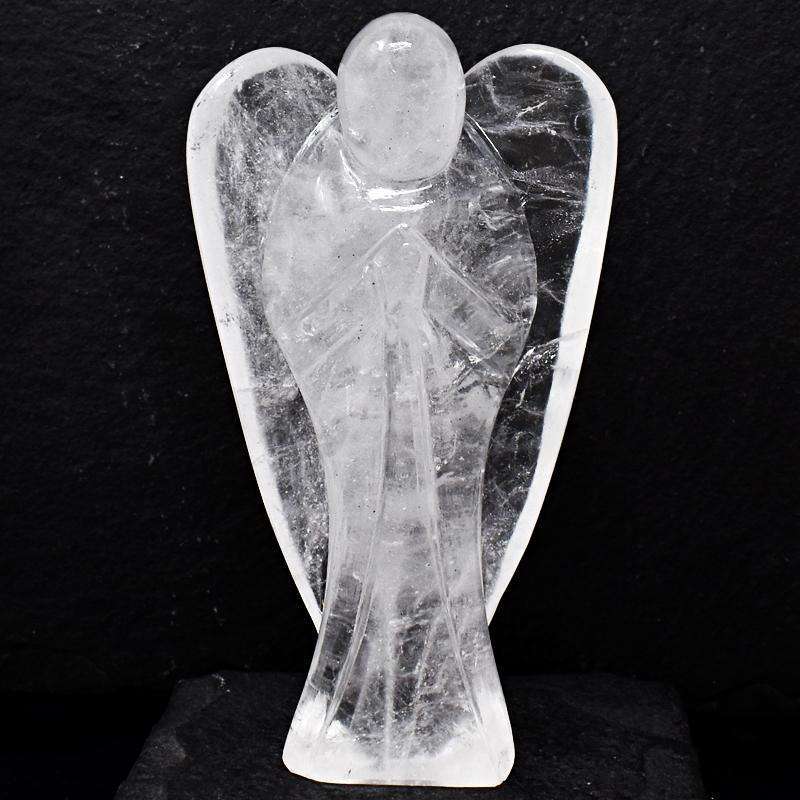 gemsmore:Huge White Quartz Carved Crystal Healing Angel