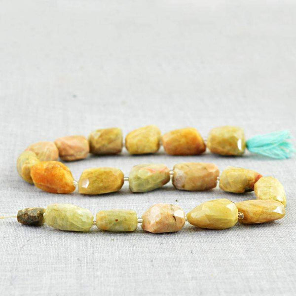 gemsmore:Indian Opal Beads Strand Natural Faceted Drilled