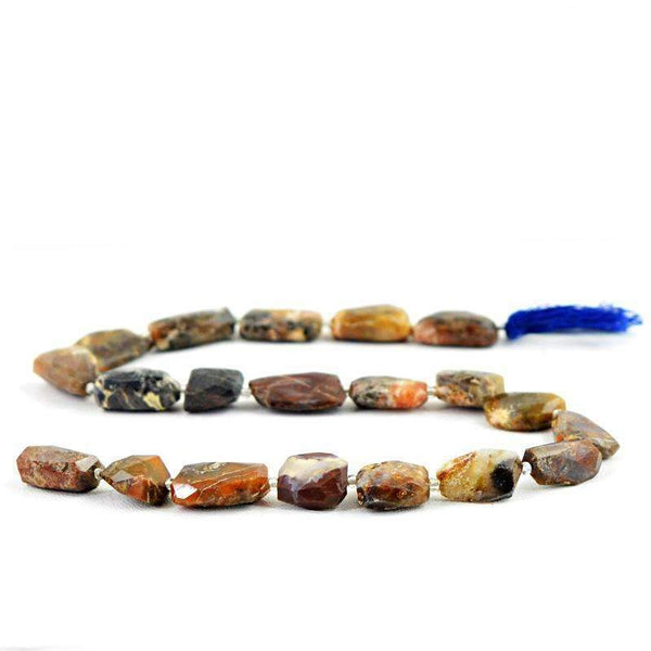 gemsmore:Indian Opal Drilled Beads Strand - Natural Faceted