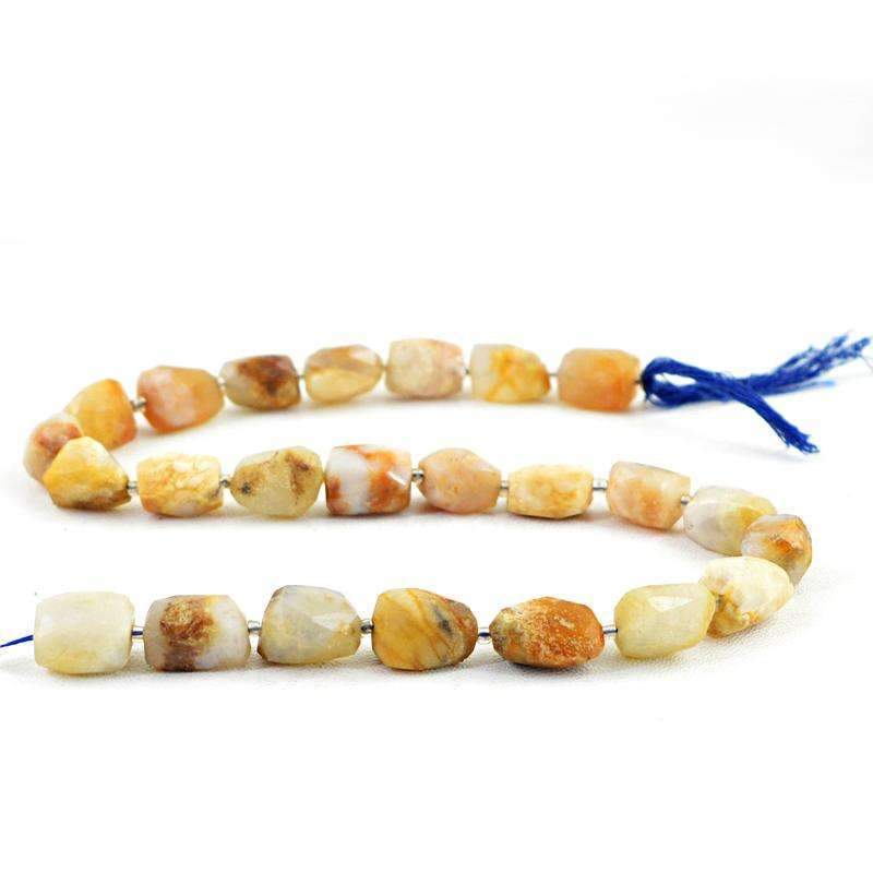 gemsmore:Indian Opal Drilled Beads Strand Natural Faceted