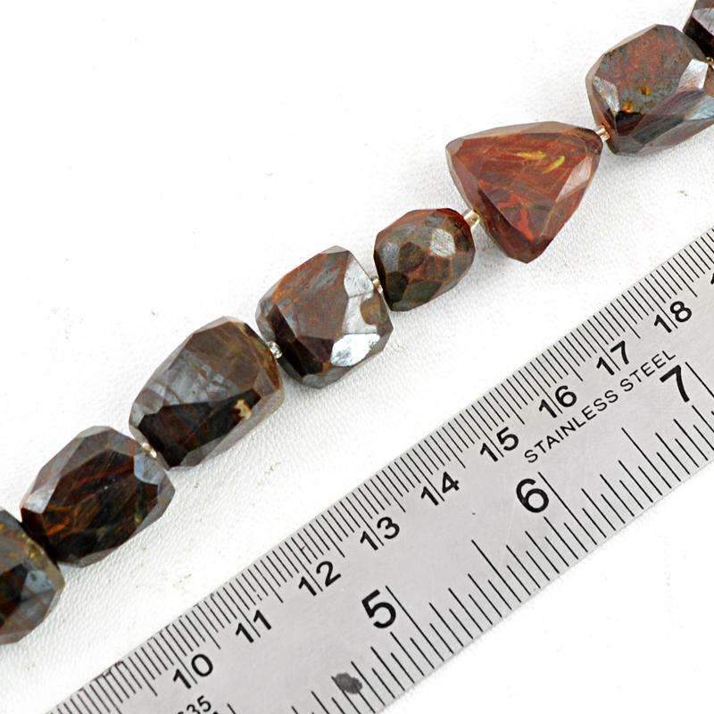 gemsmore:Iron Tiger Eye Drilled Beads Strand - Natural Faceted