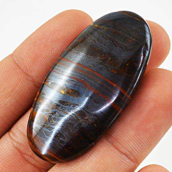 gemsmore:Iron Tiger Eye Oval Shape cabochon - Untreated Loose Gemstone