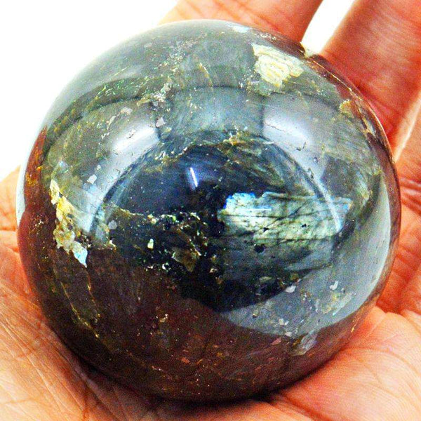 gemsmore:Labradorite Hand Carved Crystal Healing Sphere