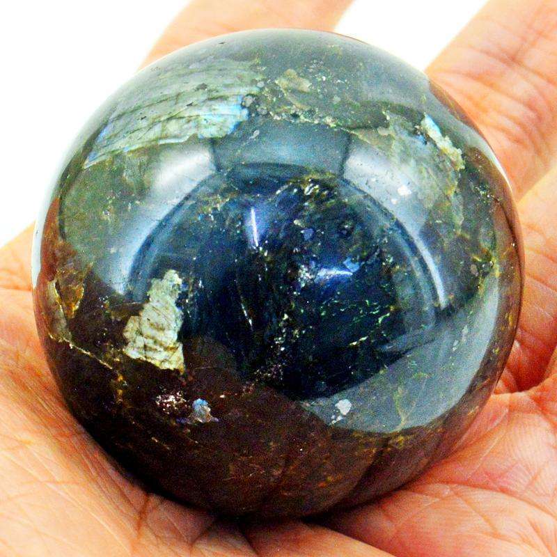 gemsmore:Labradorite Hand Carved Crystal Healing Sphere