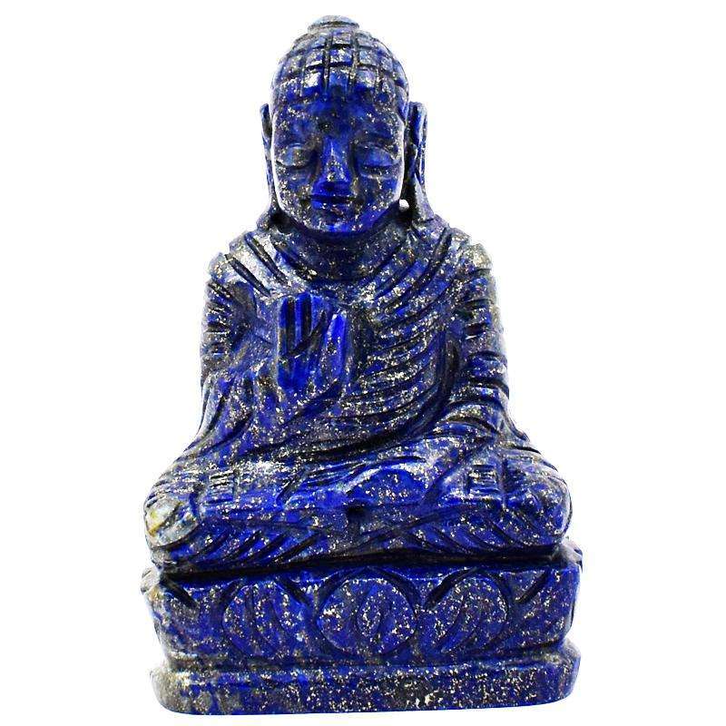 gemsmore:Lapis Lazuli Hand Carved Lord Buddha Peace Idol