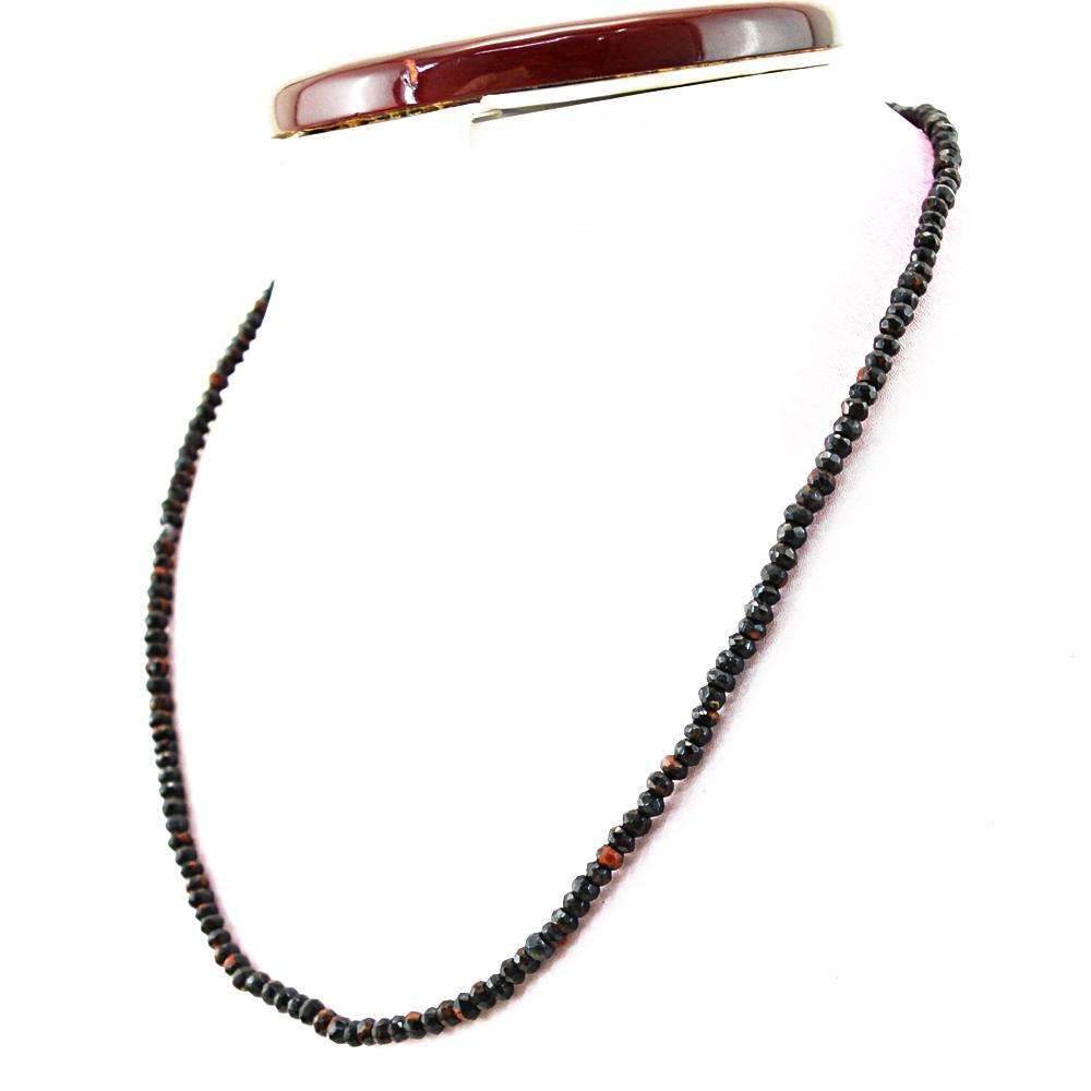 gemsmore:Mahogany Jasper Necklace Natural Round Shape Faceted Beads