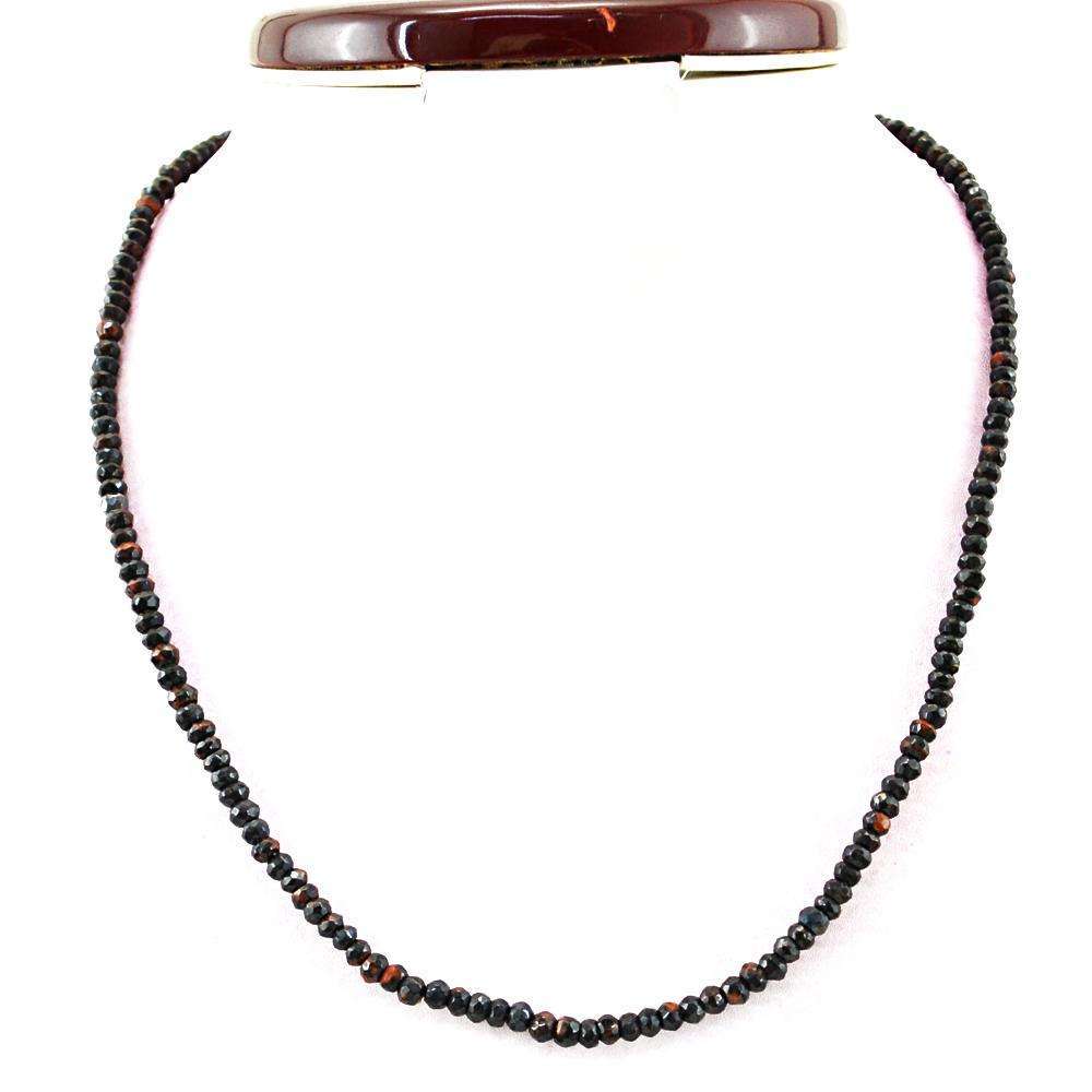gemsmore:Mahogany Jasper Necklace Natural Round Shape Faceted Beads