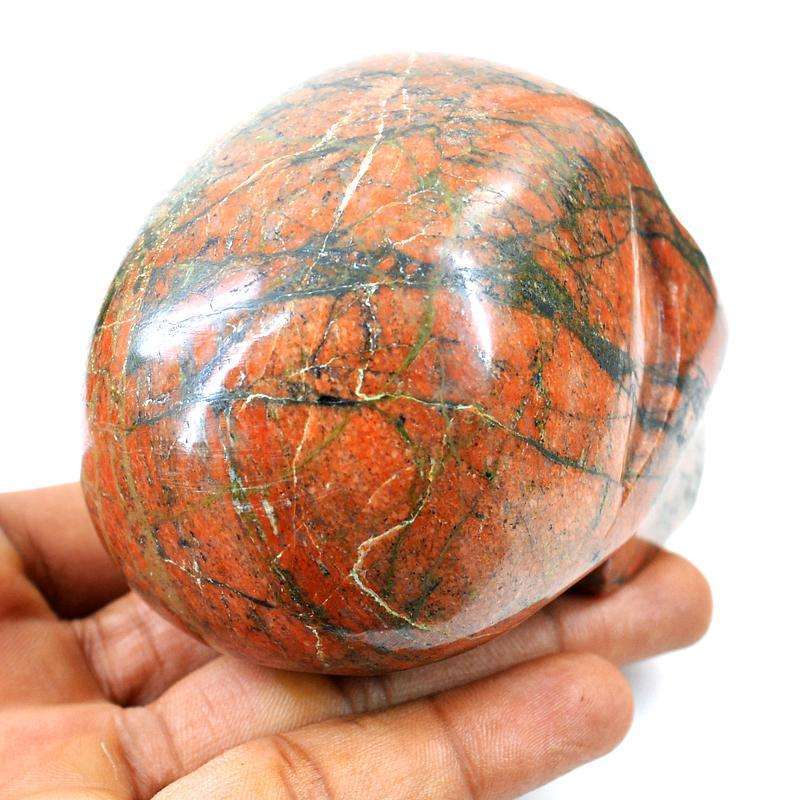 gemsmore:Massive Size Blood Green Unakite Carved Skull