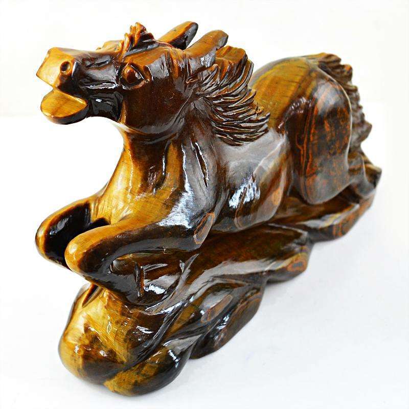 gemsmore:Massive Size Golden Tiger Eye Hand Carved Horse