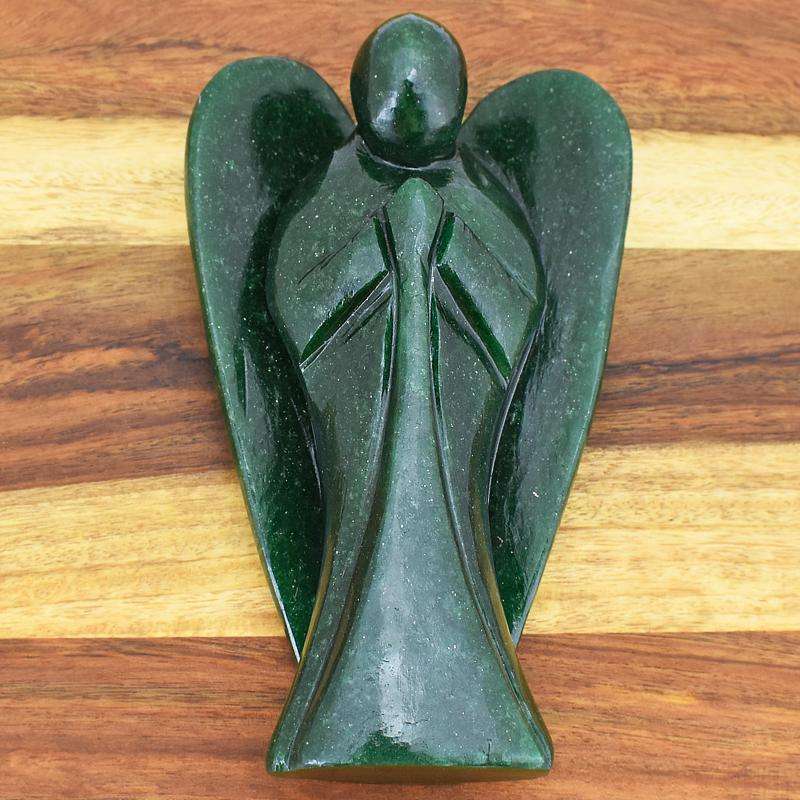 gemsmore:Massive Size Green Jade Size Carved Healing Angel