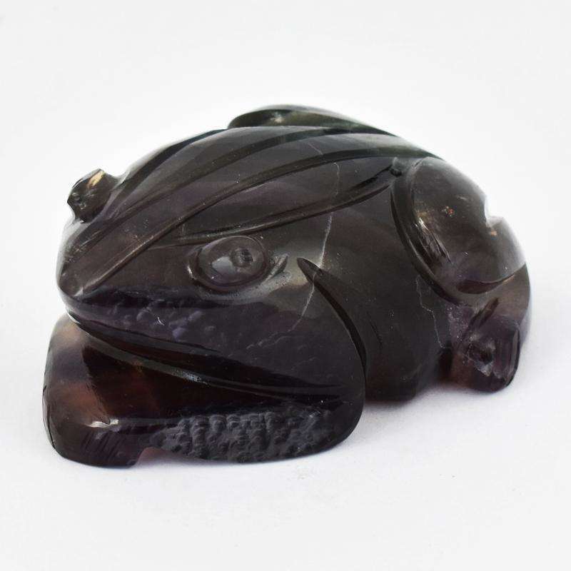 gemsmore:Mesmerizing Multicolor Fluorite Hand Carved Frog