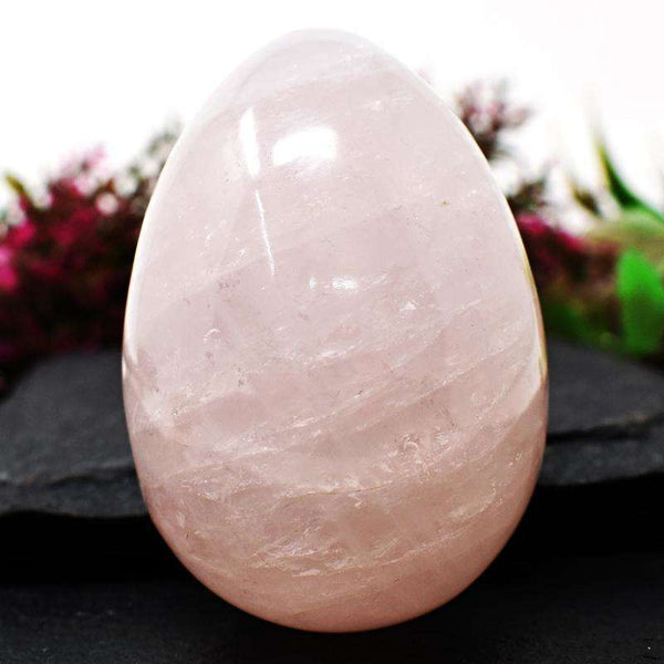 gemsmore:Mesmerizing Pink Rose Quartz Healing Egg