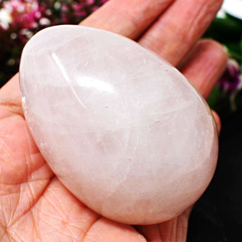 gemsmore:Mesmerizing Pink Rose Quartz Healing Egg