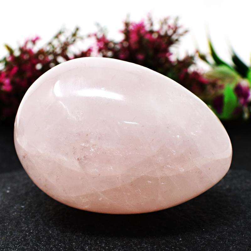 gemsmore:Mesmerizing Pink Rose Quartz Healing Egg