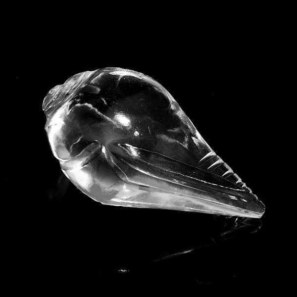 gemsmore:Miniature White Quartz Hand Carved Conch