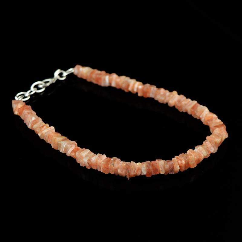gemsmore:Moonstone Beads Bracelet Natural Untreated