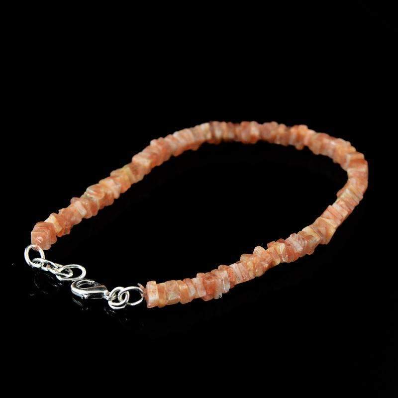 gemsmore:Moonstone Beads Bracelet Natural Untreated