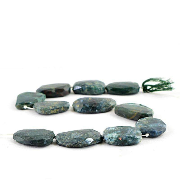 gemsmore:Moss Agate Beads Strand - Natural Faceted Drilled